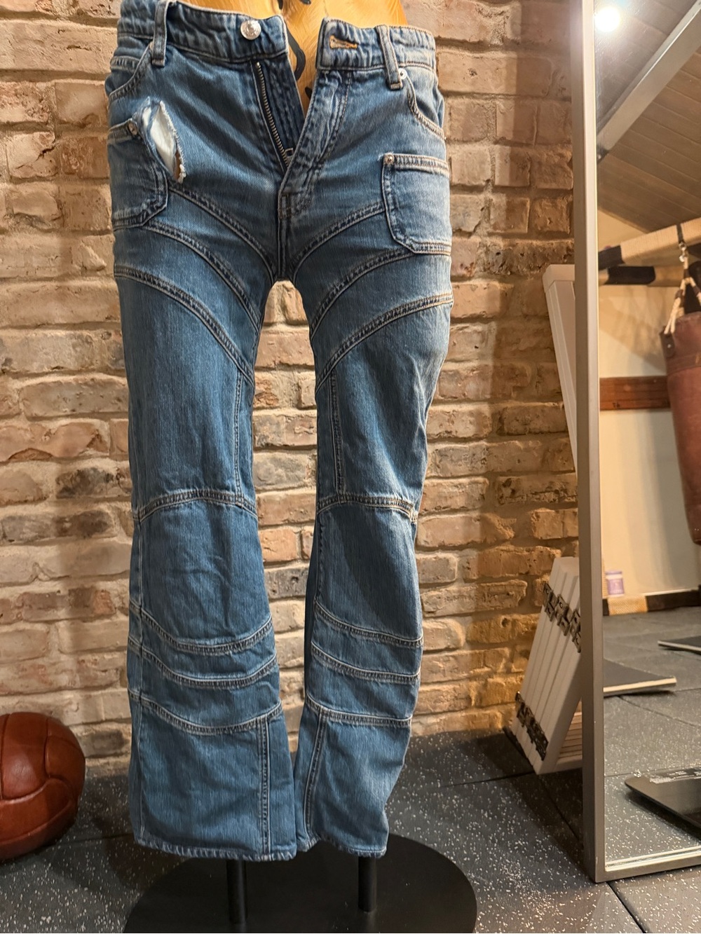 Zadig & Voltaire  Blue Distressed Panel Jeans with tear 26